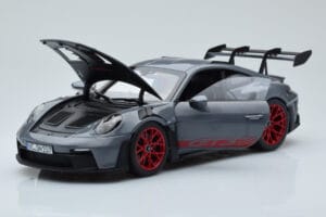 Porsche 911 992 GT3 RS Arctic Grau Pyro Rot Norev 1:18 187350 Metall — Bild 2 von 8