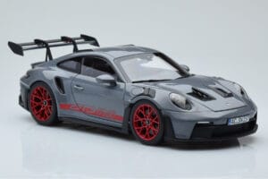 Porsche 911 992 GT3 RS Arctic Grau Pyro Rot Norev 1:18 187350 Metall — Bild 6 von 8