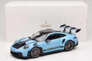Porsche 911 992 GT3 RS Weissach Pack Gulf Blue Norev 1:18 187367 Metall — Bild 8 von 8