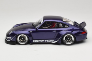 Porsche 911 993 RWB Army Girl Lila GT Spirit 1:18 GT562 Resin — Bild 3 von 6