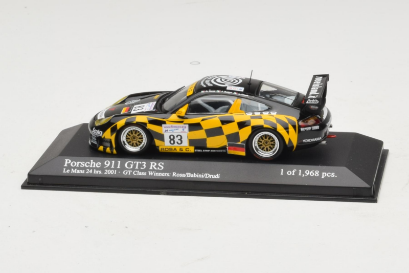 Porsche 911 996 GT3 RS #83 Rosa / Babini 24 Hours of Le Mans 2001 Minichamps 1:43 400016983 Metall