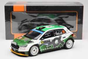 Skoda Fabia Rally2 #24 N. Gryazin / K. Aleksandrov Rally Monte Carlo 2023 IXO 1:18 18RMC155B Metall — Bild 6 von 6