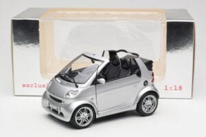 Smart Fortwo W450 Brabus Cabrio Silber Händler Edition Kyosho 1:18 0017769V001C05Q00 Metall — Bild 8 von 8