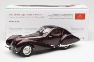 Talbot-Lago T150 C-SS Figoni & Falaschi Teardrop Dunkel Bordeaux Metallic CMC 1:18 M-179 Metall — Bild 2 von 6