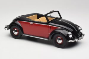 Volkswagen Beetle Hebmuller Cabriolet Schwarz & Rot Minichamps 1:18 107054230 Resin — Bild 4 von 6