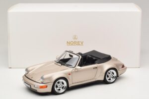 Porsche 911 964 Turbo Look Cabrio Zermatt Silver Norev 1:18 187140 Metall — Bild 8 von 8