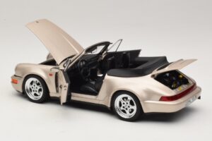 Porsche 911 964 Turbo Look Cabrio Zermatt Silver Norev 1:18 187140 Metall — Bild 5 von 8