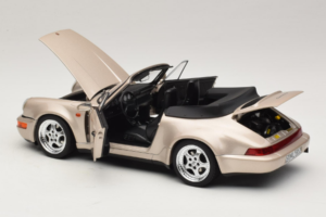 Porsche 911 964 Turbo Look Cabrio Zermatt Silver Norev 1:18 187140 Metall — Bild 5 von 8