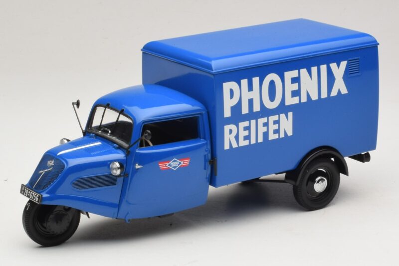 Tempo Hanseat Dreirad-Kastenwagen Phoenix Blue Minichamps 1:18 Tempo Hanseat Dreirad-Kastenwagen Phoenix Blue Minichamps 1:18 180099040 Metall