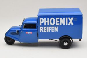 Tempo Hanseat Dreirad-Kastenwagen Phoenix Blue Minichamps 1:18 180099040 Metall — Bild 3 von 6