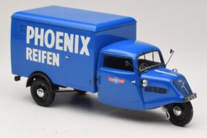 Tempo Hanseat Dreirad-Kastenwagen Phoenix Blue Minichamps 1:18 180099040 Metall — Bild 4 von 6