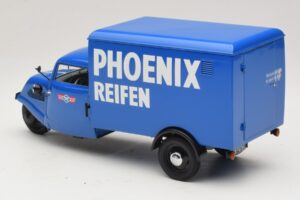 Tempo Hanseat Dreirad-Kastenwagen Phoenix Blue Minichamps 1:18 180099040 Metall — Bild 5 von 6