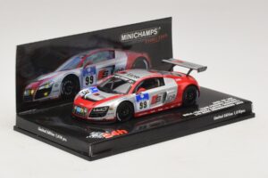 Audi R8 LMS GT3 #99 F. Biela / M. Fassler Phoenix Racing 24 Hours of Nurburgring 2010 Minichamps 1:43 437101999 Metall — Bild 2 von 5