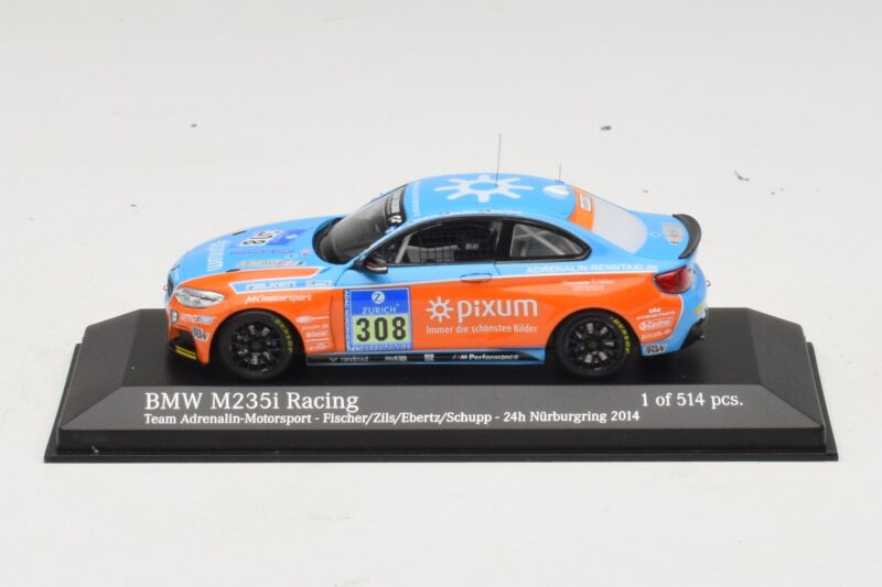 BMW M235i Team Adrenalin #308 Fischer / Zils 24 Hours of Nurburgring 2014 Minichamps 1:43 437142408 Metall
