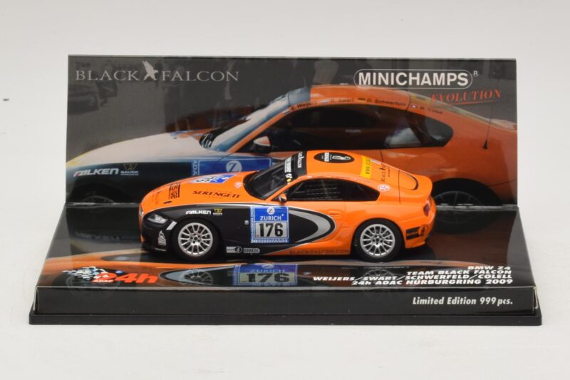 BMW Z4 GT3 Black Falcon #176 24 Hours of Nürburgring 2009 Minichamps 1:43 BMW Z4 GT3 Black Falcon #176 24 Hours of Nürburgring 2009 Minichamps 1:43 437092776 Metall