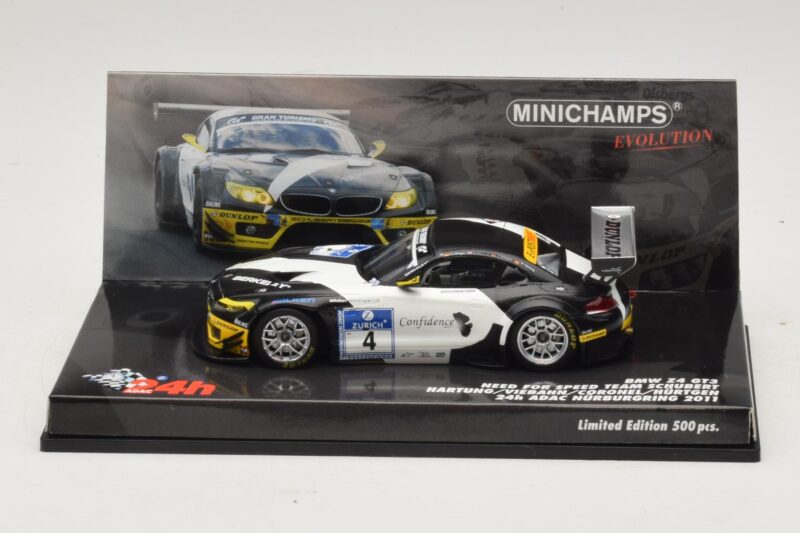 BMW Z4 GT3 Need for Speed Team #4 Hartung / Viebahn 24 Hours of Nürburgring 2011 Minichamps 1:43 437112904 Metall