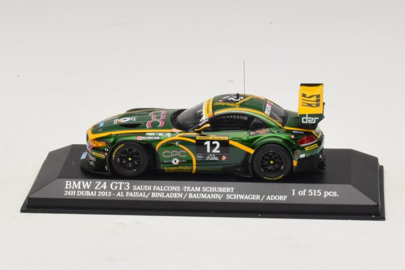 BMW Z4 GT3 Saudi Falcons #12 Al Faisal / Binladen 24 Hours of Dubai 2013 Minichamps 1:43 437132412 Metall