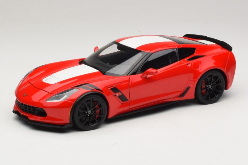 Chevrolet Corvette C7 Grand Sport Rot mit Weißen Streifen AUTOart 1:18 71274 Komposit