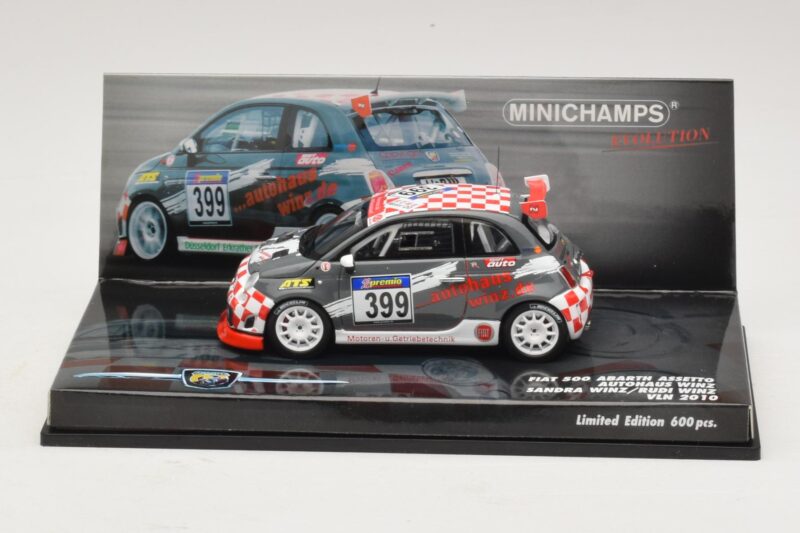 Fiat 500 Abarth Assetto Corse #399 Autohaus Winz VLN 2010 Minichamps 1:43 Fiat 500 Abarth Assetto Corse #399 Autohaus Winz VLN 2010 Minichamps 1:43 437101299 Metall