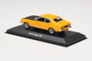 Ford Capri Mk1 RS Gelb mit Schwarzer Motorhaube Maxichamps 1:43 940085800 Metall — Bild 3 von 4