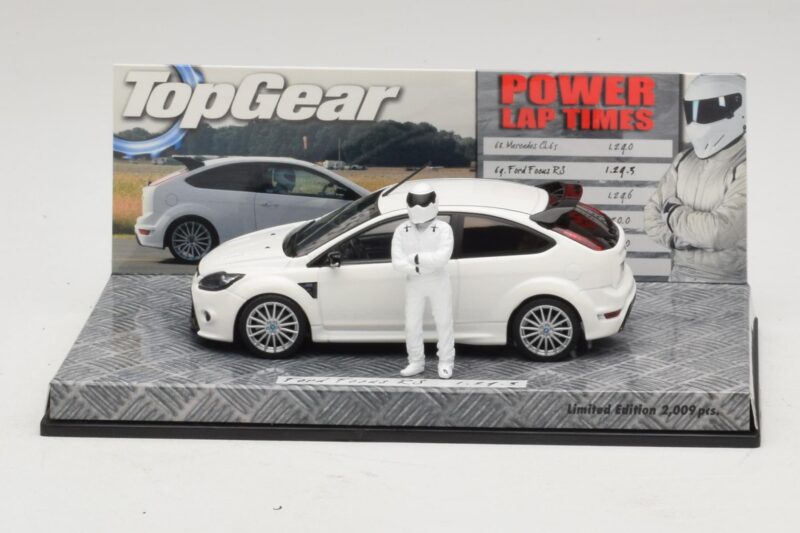 Ford Focus RS Mk2 Top Gear Weiß Mit Figur Minichamps 1:43 519438810 Metall