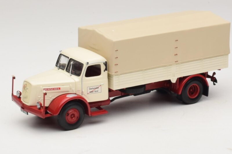 Henschel HS 140 Pritschenwagen Weiß Rot Minichamps 1:43 439171020 Metall