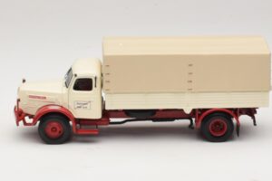 Henschel HS 140 Pritschenwagen Weiß Rot Minichamps 1:43 439171020 Metall — Bild 3 von 6