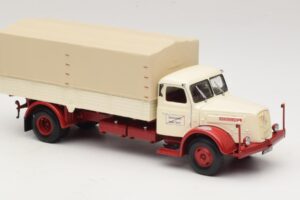 Henschel HS 140 Pritschenwagen Weiß Rot Minichamps 1:43 439171020 Metall — Bild 4 von 6