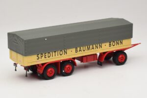 Kassbohrer Pritschenanhänger Baumann Bonn Minichamps 1:43 439161097 Metall — Bild 2 von 6