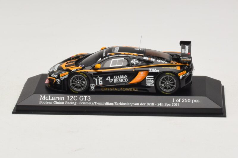McLaren MP4-12C GT3 #16 Boutsen Racing Schmetz / Demirdjian 24 Hours of Spa 2014 Minichamps 1:43 437141316 Metall