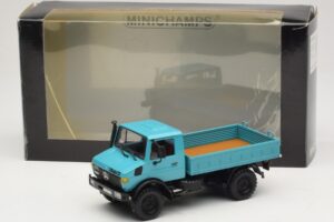 Mercedes Unimog 1300 L Pritschenwagen Blau Minichamps 1:43 439033020 Metall — Bild 6 von 6