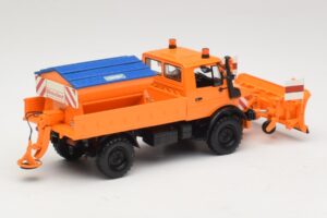 Mercedes Unimog 1300 L Schneepflug Orange Minichamps 1:43 439033060 Metall — Bild 2 von 6