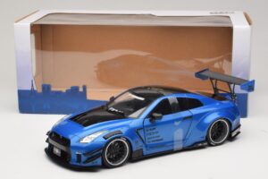 Nissan GT-R R35 Liberty Walk Work T2 Blau Metallic Solido 1:18 S1805801 Metall — Bild 6 von 6