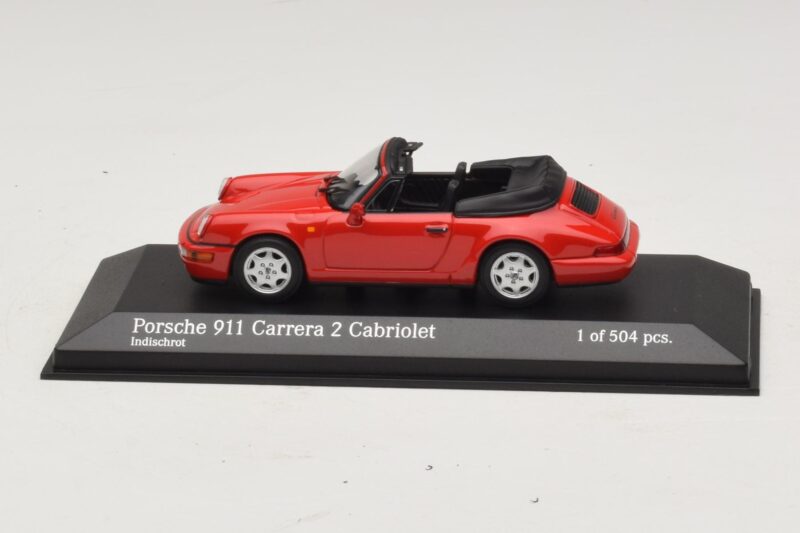 Porsche 911 964 Carrera 2 Cabriolet Rot Minichamps 1:43 430067330 Metall
