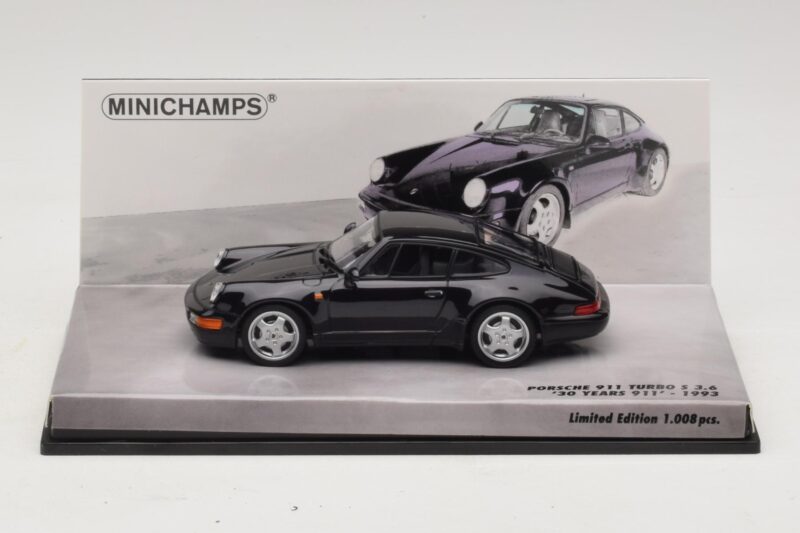 Porsche 911 964 Turbo S 3.6 30 Jahre Jubiläum Schwarz Minichamps 1:43 436069171 Metall