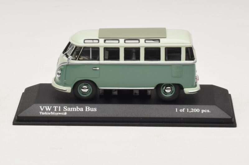Volkswagen T1 Samba Bus Türkisblau Weiß Minichamps 1:43 Volkswagen T1 Samba Bus Türkisblau Weiß Minichamps 1:43 430052306 Metall
