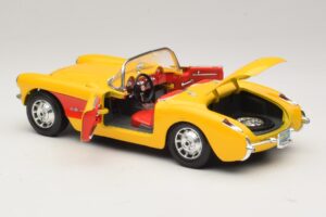 Chevrolet Corvette C1 Cabrio Gelb Rot Bburago 1:18 3034-M2 Metall — Bild 5 von 8
