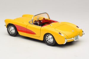 Chevrolet Corvette C1 Cabrio Gelb Rot Bburago 1:18 3034-M2 Metall — Bild 7 von 8