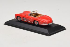 Mercedes 300 SL W198 Rot Mit Brauner Innenausstattung Minichamps 1:43 MB009 Metall — Bild 3 von 5