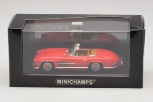 Mercedes 300 SL W198 Rot Mit Brauner Innenausstattung Minichamps 1:43 MB009 Metall — Bild 5 von 5