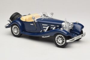 Mercedes 500K Roadster Blau Bburago 1:20 3070 Metall — Bild 6 von 8