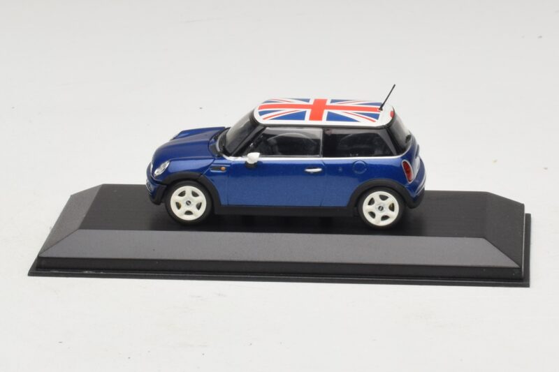 Mini Cooper S R53 Blau Mit Britischer Flagge Minichamps 1:43 MINI026 Metall