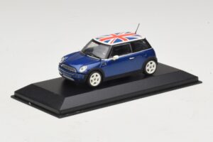 Mini Cooper S R53 Blau Mit Britischer Flagge Minichamps 1:43 MINI026 Metall — Bild 2 von 4