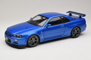 Nissan Skyline GT-R R34 V-Spec II Blau Metallic OEM Felgen KK-Scale 1:12 KKDC120211-1 Metall