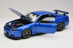 Nissan Skyline GT-R R34 V-Spec II Blau Metallic OEM Felgen KK-Scale 1:12 KKDC120211-1 Metall — Bild 2 von 8