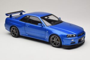 Nissan Skyline GT-R R34 V-Spec II Blau Metallic OEM Felgen KK-Scale 1:12 KKDC120211-1 Metall — Bild 6 von 8